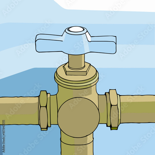 Brass valve with cross handle