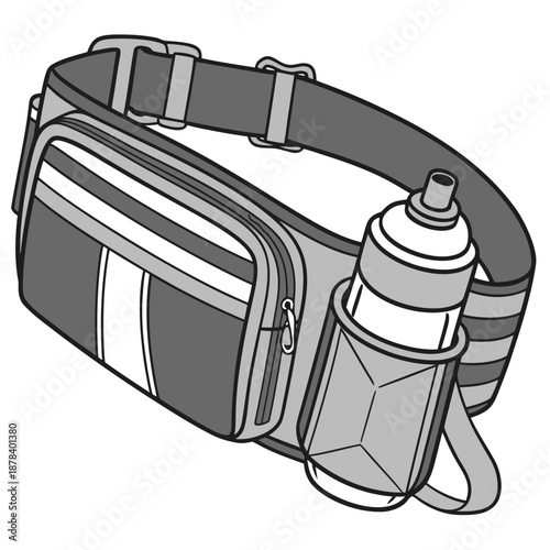Running belt with water bottle