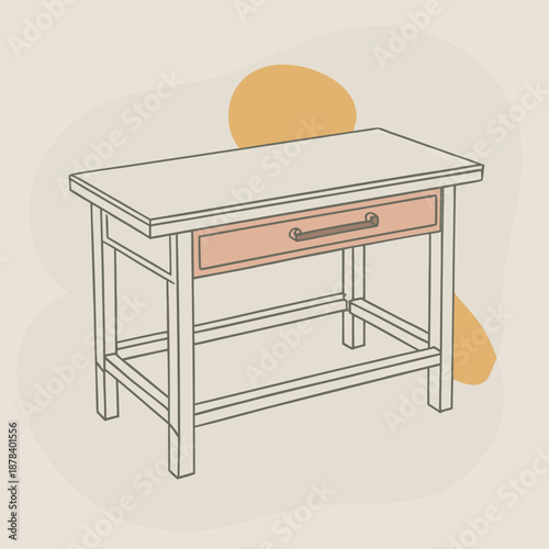 Minimalist wooden console table