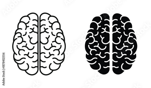 Black and white brain illustrations side by side