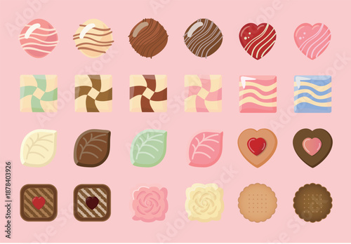 Valentine’s Day Chocolate Illustration Set