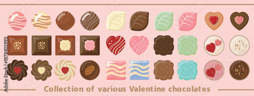 Valentine’s Day Chocolate Illustration Set