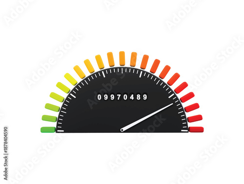 Speedometer dashboard icon 3d render illustration