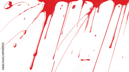 Red liquid streaks, dripping paint, abstract flow, dramatic texture, splash effect, vertical trails, intense design, artistic background, bold contrast