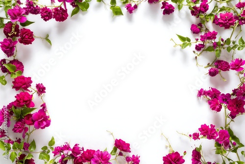 Vibrant pink clematis flowers blooming in natural light setting