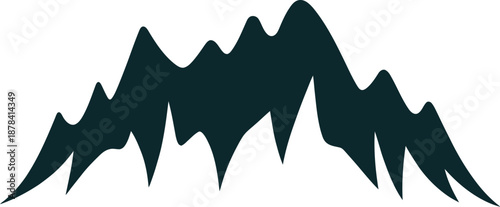 Jagged Mountain Peaks Vector Silhouette for Adventure and Nature Themes
