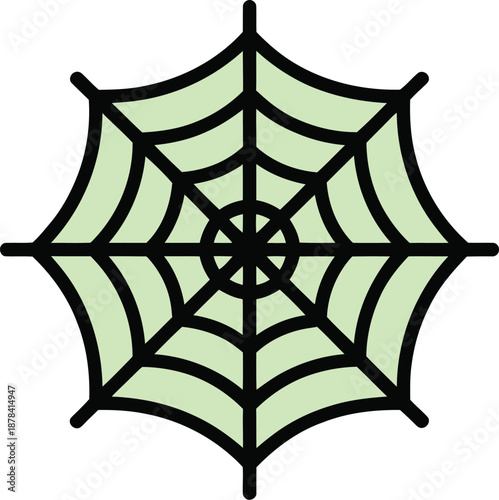 Spider Web Vector Icon - Simple Geometric Design for Halloween and Nature Themes