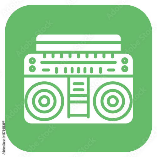 Boombox icon vector image. Can be used for Retro.