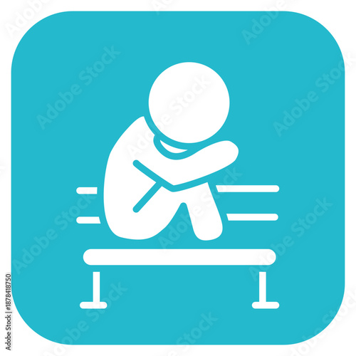 Loneliness icon vector image. Can be used for Psychology.