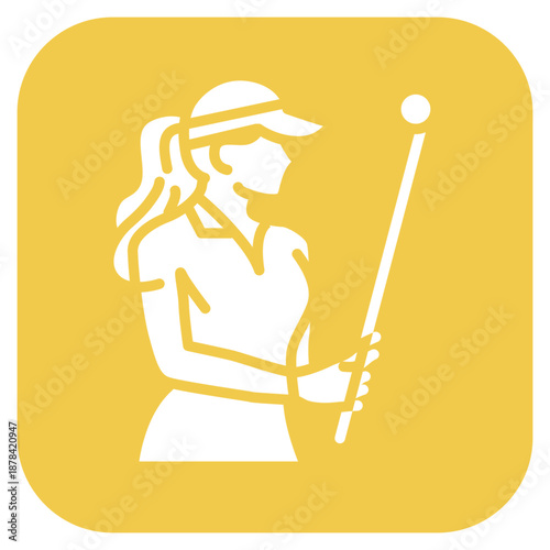 Golf Player Female icon vector image. Can be used for Golf.