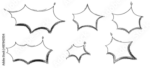 Expressive comic speech underline inspired by manga dialogue and sound effects. A clean box supports text, while comic rhythm meets bold manga speech.