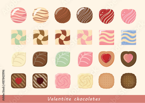 Valentine’s Chocolate Collection – Cute and Lovely Sweets Illustration Pack