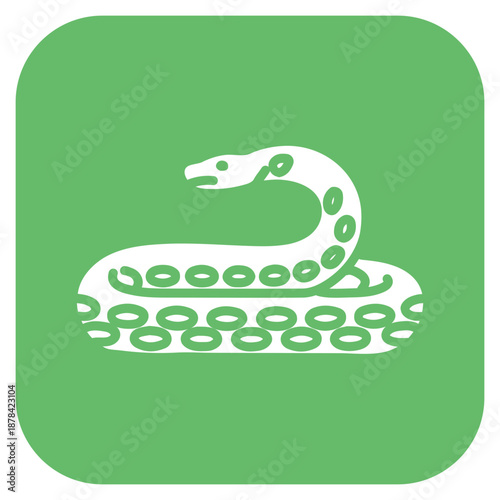 Green Anaconda icon vector image. Can be used for Rainforest.