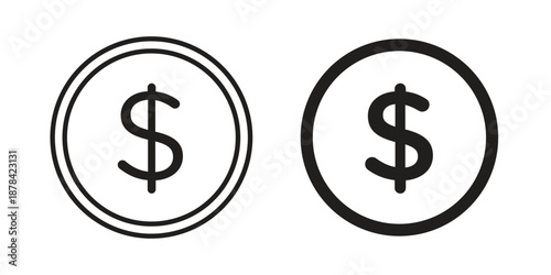 Dollar icons collection vector design illustration isolated. EPS10