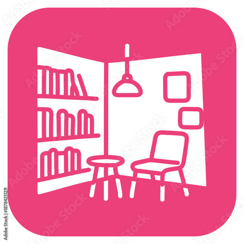 Library Corner icon vector image. Can be used for Coworking Space.