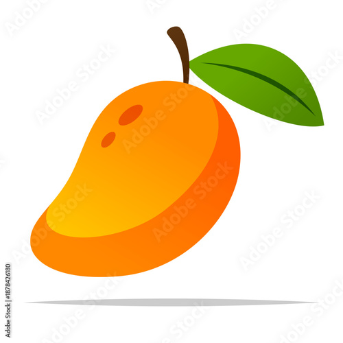 Sweet mango fruit drawing vector isolated illustration
