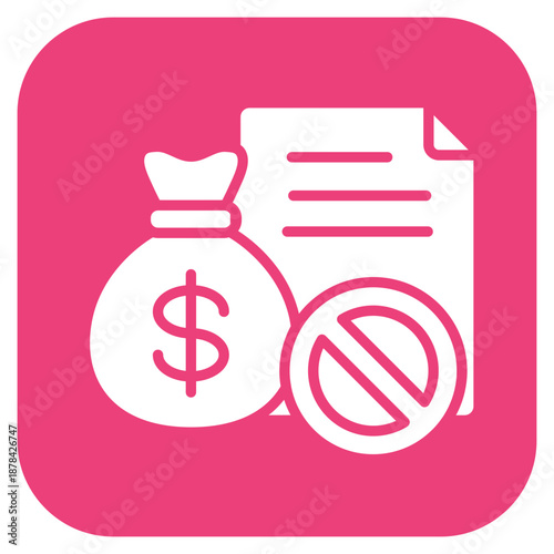 Loan Denial icon vector image. Can be used for Credit And Loan.