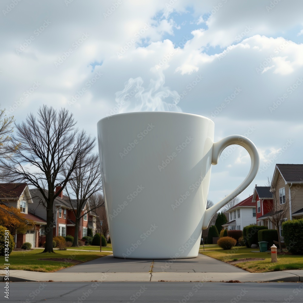 Obraz premium Giant White Coffee Mug Resting