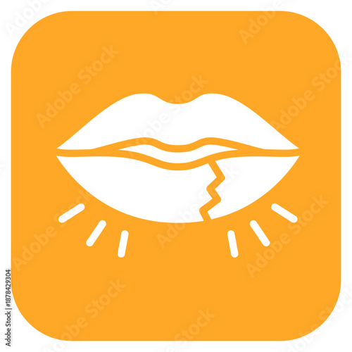 Chapped Lips icon vector image. Can be used for Dermatology.