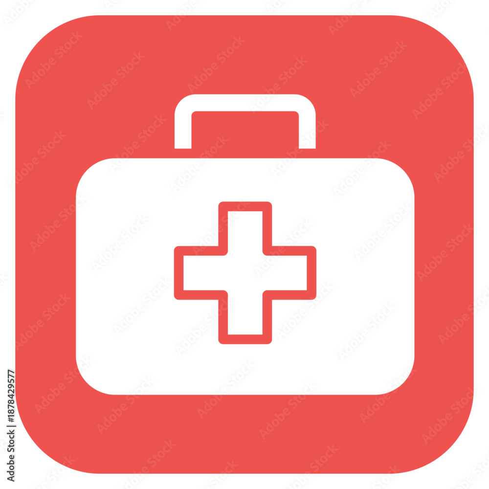 Fototapeta premium First Aid Kit icon vector image. Can be used for Nursing Home.