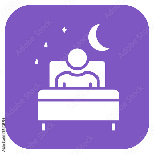Night Sweats icon vector image. Can be used for Tuberculosis.