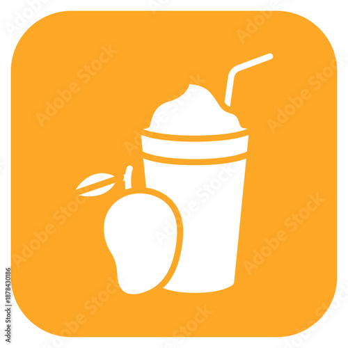 Mango Smoothie icon vector image. Can be used for Brunch.