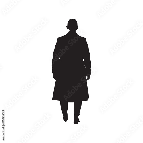 Mysterious man standing alone in foggy landscape with plants