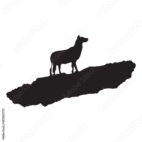 Dog standing on rock with motivational text