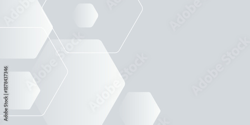 Abstract white background abstract art vector illustration with hexagon shape, modern design