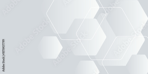 Abstract white background abstract art vector illustration with hexagon shape, vector