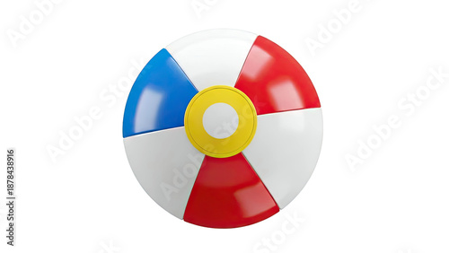 Beach Ball with Red, White, and Blue Panels