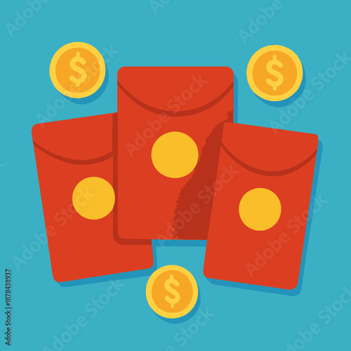 Traditional Eid Money Envelope Greeting Concept