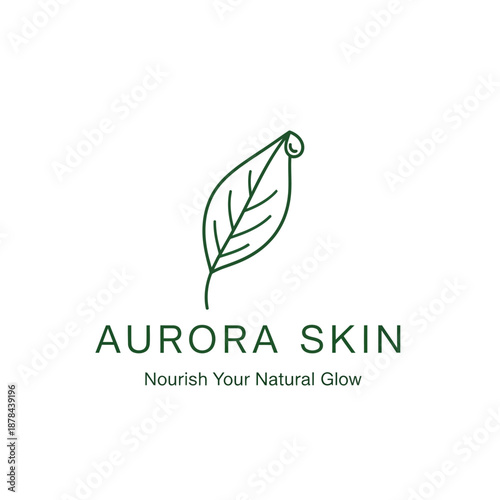 Aurora Skin Logo with Leaf Design.