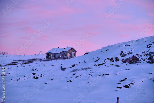 Sunset colors in the Arctic (Teriberka)