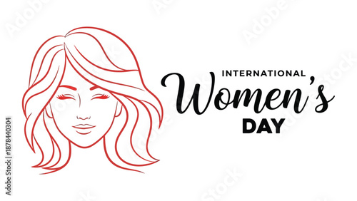 International women's day illustration of a woman's face