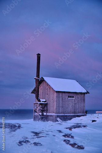 Sunset colors in the Arctic (Teriberka)