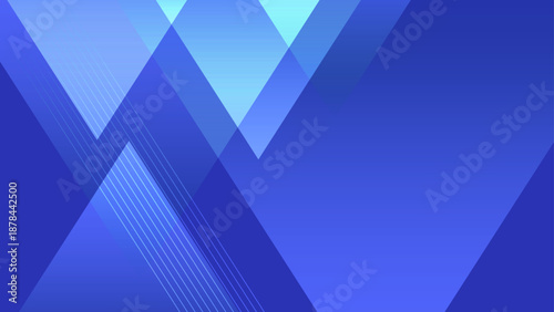 Dynamic azure backdrop with layered geometric mountain-like shapes and subtle linear textures for a clean technology look