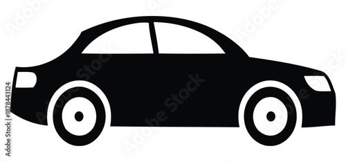 Car Silhouette in new style. Vector illustration.