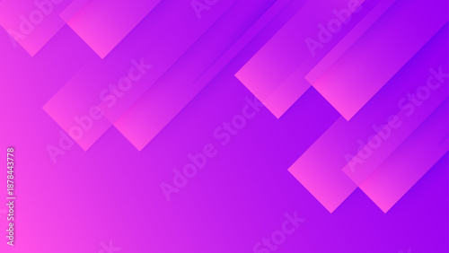 Dynamic violet and magenta background with overlapping diagonal rectangular shapes creating a bold neon light effect for creative media