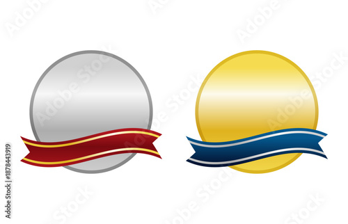 金銀メダルとリボン