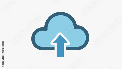 Cloud Upload Icon: Digital Data Storage and Transfer