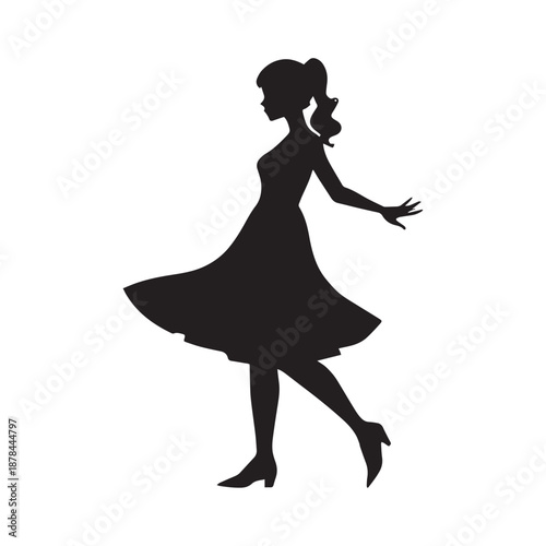 Elegant woman dancing alone with poise and confidence