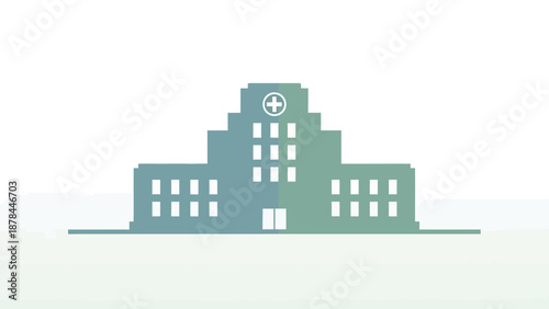 Modern Hospital Building Icon, Healthcare Medical Center Facade