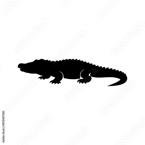Alligator Crocodile Silhouette Vector Illustration