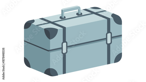 Vintage suitcase illustration, retro travel luggage, isolated on white background