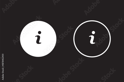 Set of Information icon collection. Info point Icon black. Vector Illustration.