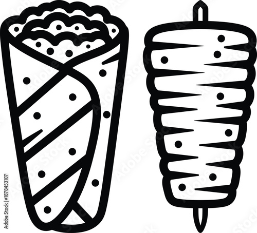 Delicious Doner Kebab and Burrito Iconographic Representation