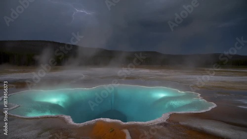 Geysers Erupting in Yellowstone National Park.
