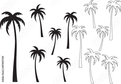  palm trees silhouette, palm tree silhouettes, palm trees silhouettes, palm, tree, beach, nature, summer, vector, silhouette, island, sun, illustration, leaf, palm tree, palmtree, leaves, design, plan