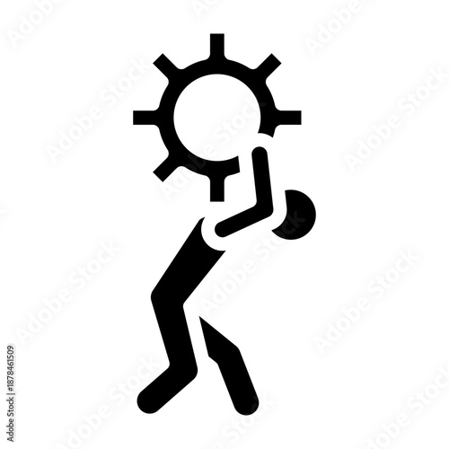 Hard Work Symbol Vector Glyph Icon Design